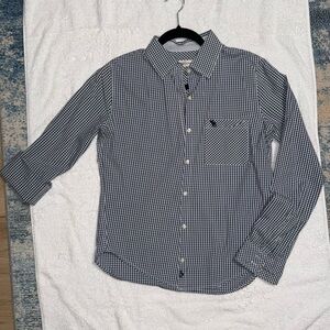 Abercrombie & Fitch Navy Checkered Button Down Shirt